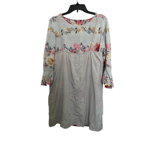 Old Navy floral flutter sleeve Size L red pink and yellow Maxi Dress - Picture 8 of 10